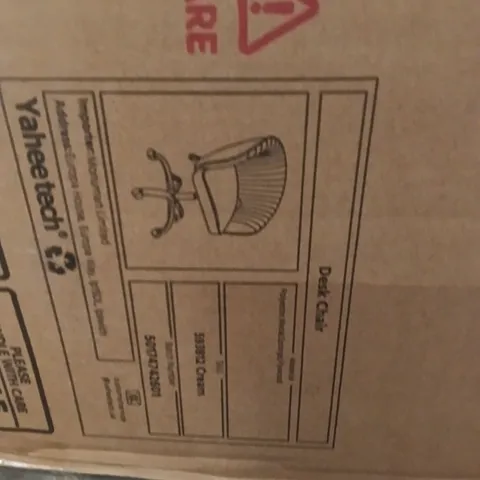 BOXED YAHEETECH CREAM FABRIC OFFICE CHAIR 