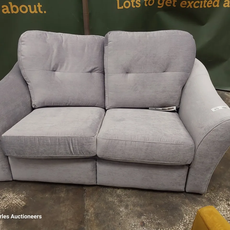 QUALITY BRITISH DESIGNER G PLAN HATTON FORMAL BACK TWO SEATER SOFA MONTILLA SMOKE FABRIC 