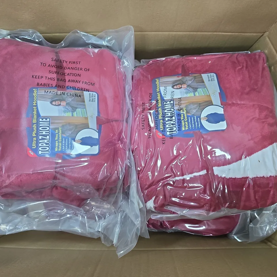 10 TOPAZHOME ULTRA PLUSH BLANKET HOODIES – CRUSHED BERRY