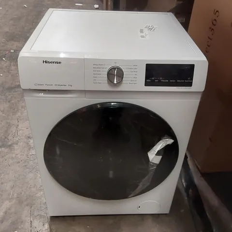 HISENSE 9KG STEAM INVERTER 1400 SPIN WASHING MACHINE IN WHITE
