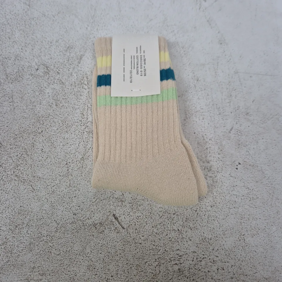 ARKET COTTON BLEND SOCKS, STRIPE KNIT – UK 6-8 (EUR 39/41)