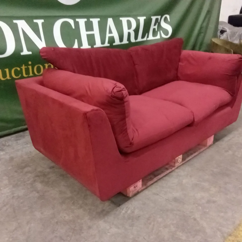 QUALITY DESIGNER SOLACE+CO ORSON SOFA - BURGUNDY VELVET