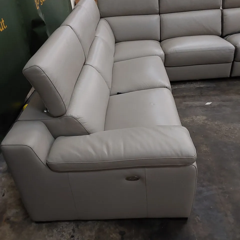 QUALITY ITALIAN DESIGNER RICCARDO ELECTRIC RECLINER LEATHER CORNER SOFA 