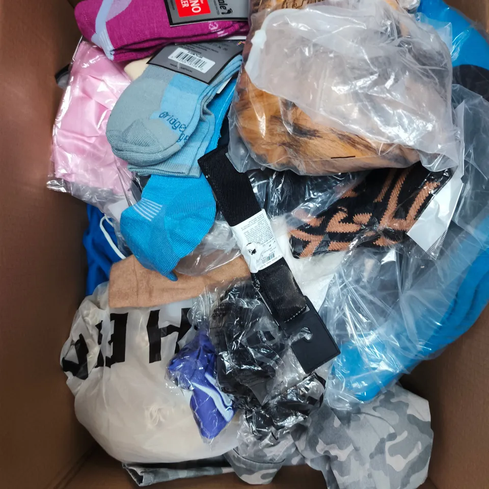 APPROXIMATELY 25 ASSORTED CLOTHING PRODUCTS IN VARIOUS STYLES & SIZES TO INCLUDE JACKETS, T-SHIRTS, DRESSES ETC