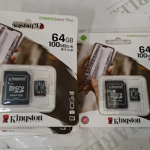 LOT OF 10 KINGSTON 64GB CANVAS SELECT PLUS MEMORY CARDS