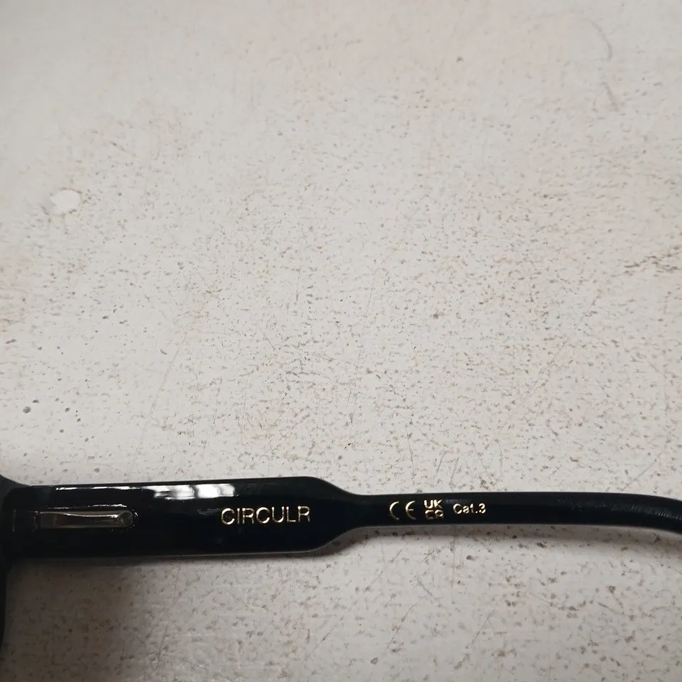 CIRCULAR SUNGLASSES – BLACK RECTANGULAR FRAME