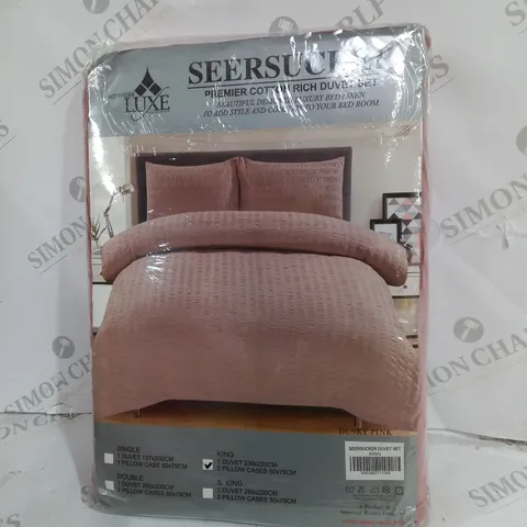 SEERSUCER PREMIER COTTON RICH DUVET SET -KING SIZED