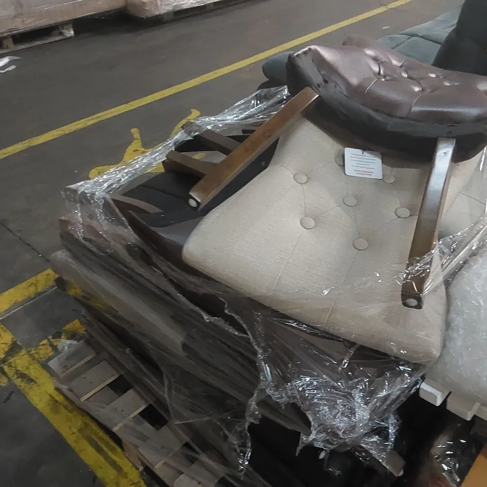 PALLET CONTAINING A LARGE QUANTITY OF DESIGNER CHAIR BACKS