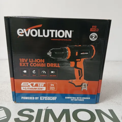 FIVE BRAND NEW BOXED EVOLUTION R13 18V LI-ION EXT COMBI DRILL – TOOL ONLY
