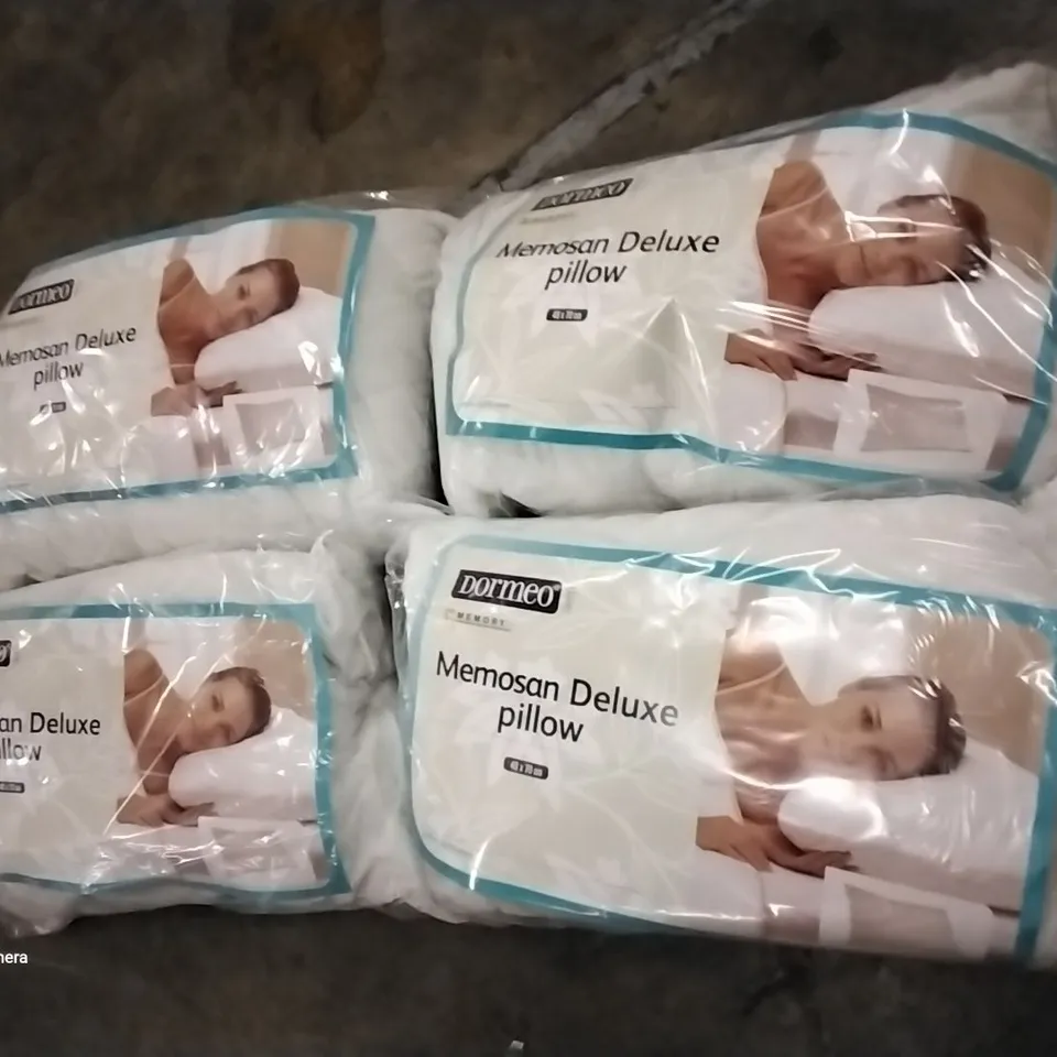 2 × BOXES CONTAINING 4 × BRAND NEW DORMEA MEMORY MEMOSAN DELUXE PILLOWS 48 × 70CM IN EACH BOX