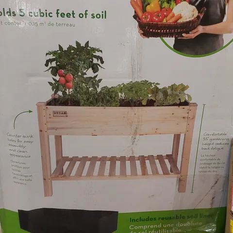 BOXED HANDMADE WOOD OUTDOOR ELEVATED PLANNTER (1 BOX)