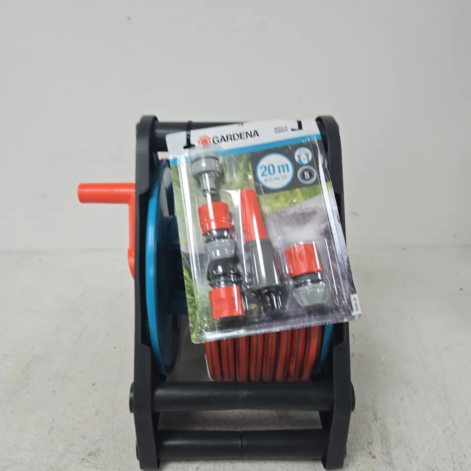 GARDENA HOSE REEL WITH 20M HOSE – BLUE