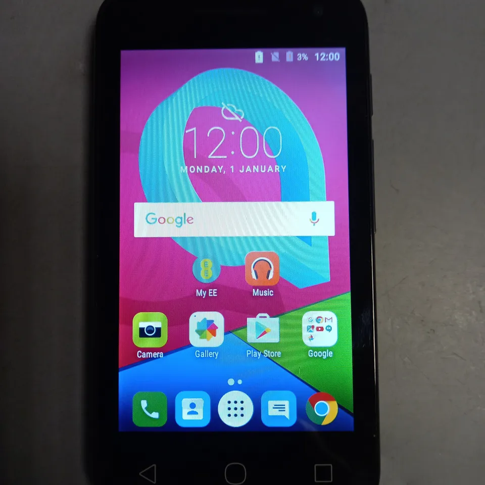 UNBOXED ALCATEL U3 MOBILE PHONE BLACK
