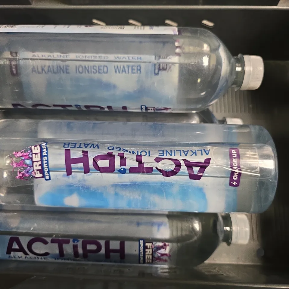 APPROXIMATELY 8 ASSORTED DRINK ITEMS TO INCLUDE - AIR UP CASSIS , ACTIPH IONISED WATER , SCHWEPPES PEPPERMINT CORDIAL ETC