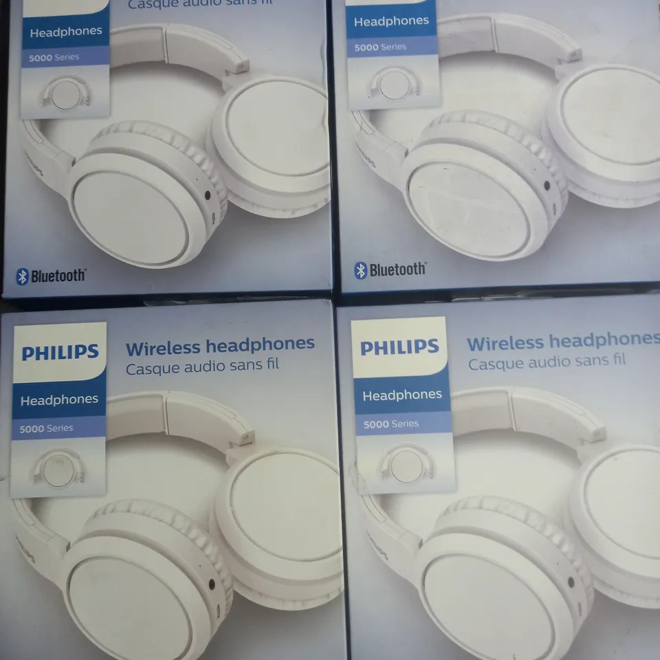 LOT OF 4 PHILIPS 5000 SERIES WIRELESS HEADPHONES