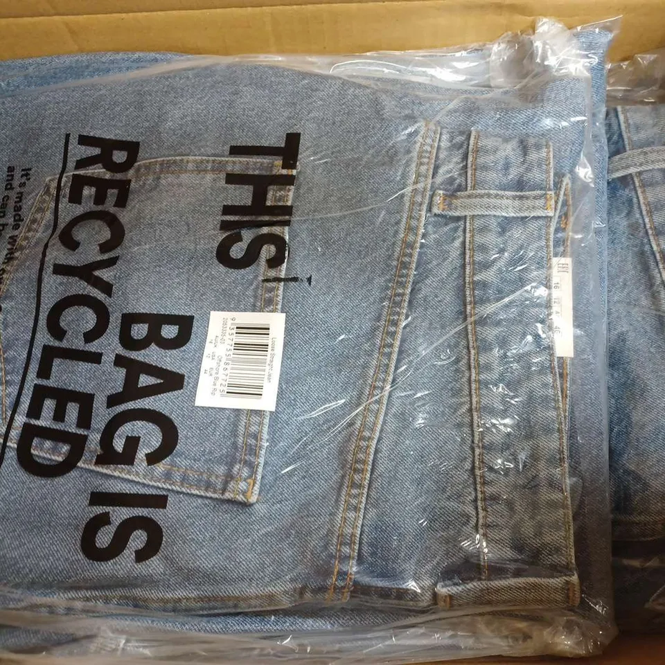 PALLET OF APPROX 40 BOXES OF ASSORTED BRAND NEW CLOTHING ITEMS IN VARIOUS SIZES & COLOURS TO INCLUDE - JEANS , T-SHIRT , CARDIGAN ETC