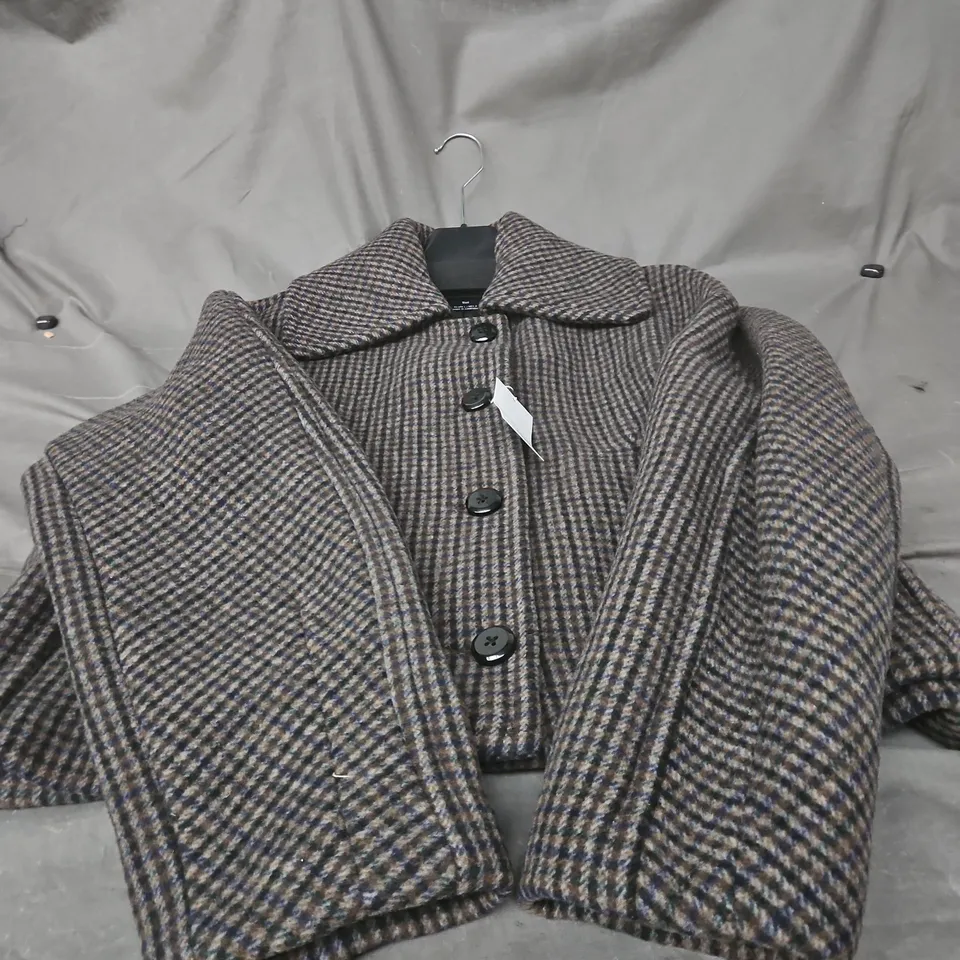 MANGO WOMEN'S WOOL COAT, HOUNDSTOOTH, SIZE L (EU/US)