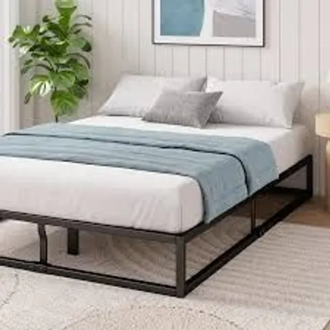 BOXED DEKKER METAL PLATFORM BED WITH WOODEN SLAT SUPPORT 25CM/10IN HEIGHT - DOUBLE (1 BOX)
