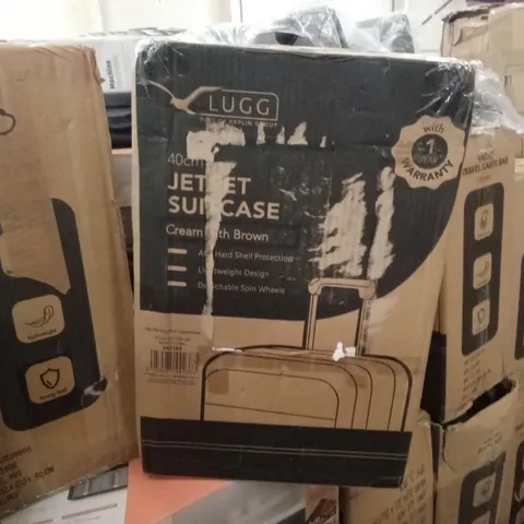 BOXED LUGG -;40CM JETSET SUITCASE CREAM & BROWN