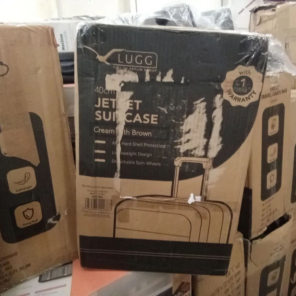 BOXED LUGG -;40CM JETSET SUITCASE CREAM & BROWN