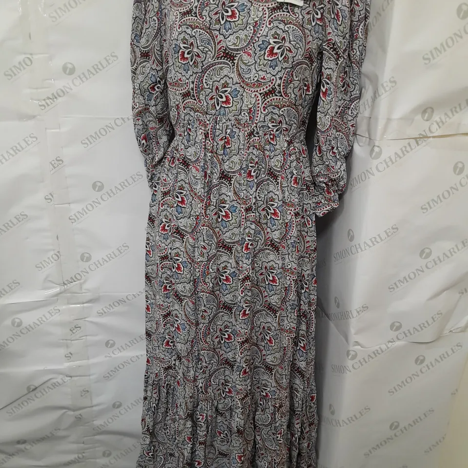 GHOST LONDON MAYA DRESS IN BLUE PAISLEY STAR SIZE XS