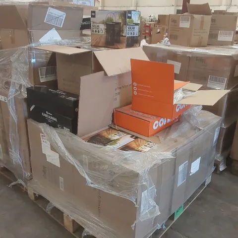 PALLET CONTAINING A LARGE QUANTITY OF ASSORTED ITEMS INCLUDING: GADGY SOLAR PATTERNED LANTERNS, CABLE ORGANISERS ECT