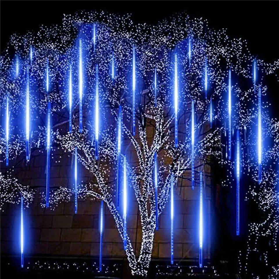 BOXED THE SEASONAL AISLE SOLAR LED METEOR RAIN STRING LIGHTS