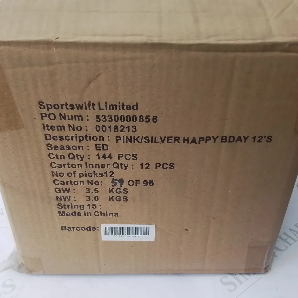 LOT OF 2 BOXES OF BRAND NEW PINK & SILVER HAPPY BIRTHDAY CONFETTI - 144 PIECES PER BOX / TOTAL 288