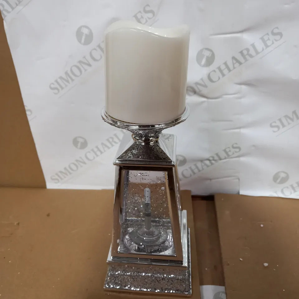 JM BY JULIEN MACDONALD FLAMELESS CANDLE HOLDER WITH SWIRLING GLITTER