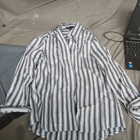 NOBODY'S CHILD STRIPE SHIRT – BLUE, UK 8 (EU 36, USA 4)