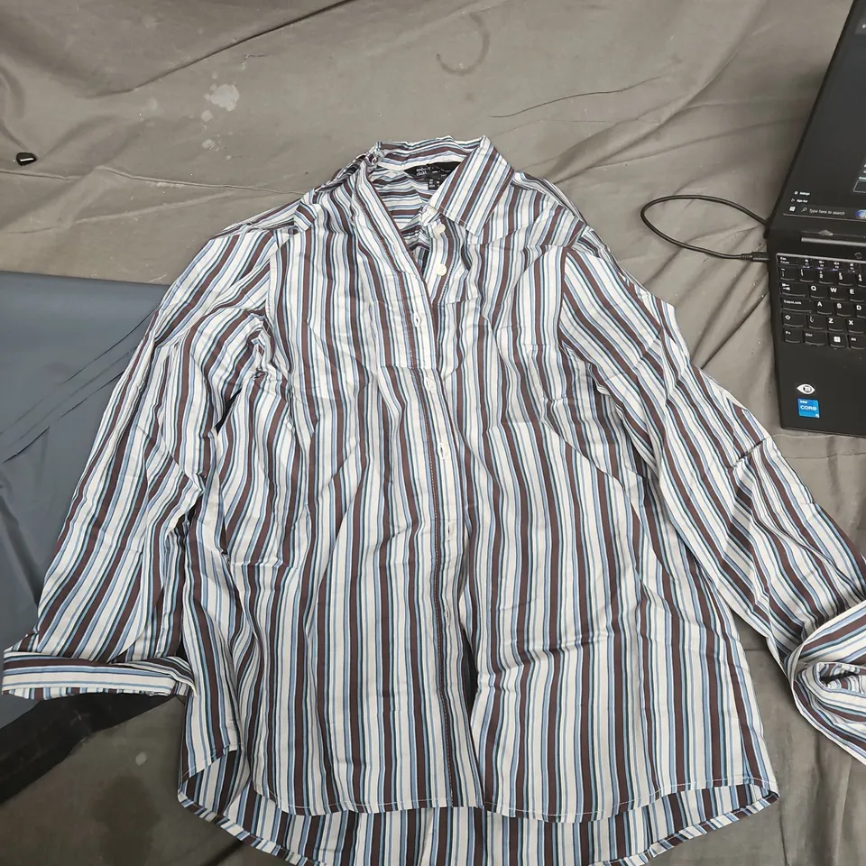 NOBODY'S CHILD STRIPE SHIRT – BLUE, UK 8 (EU 36, USA 4)