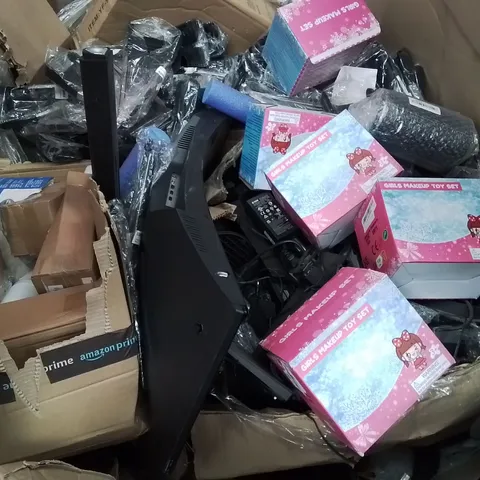 PALLET CONTAINING VARIOUS ASSORTED ITEMS TO INCLUDE, PC MONITOR SCREENS, CHARGING CABLES, MAKEUP SETS ECT.