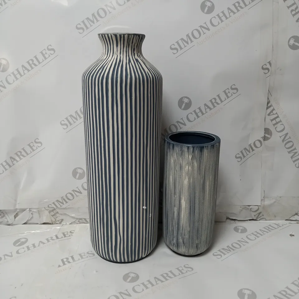 SET OF STRIPED VASES  RRP £27