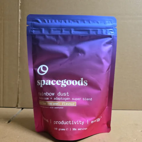 SPACEGOODS RAINBOW DUST MUSHROOM + ADAPTOGEN SUPER BLEND – COFFEE CARAMEL FLAVOUR (240 G)