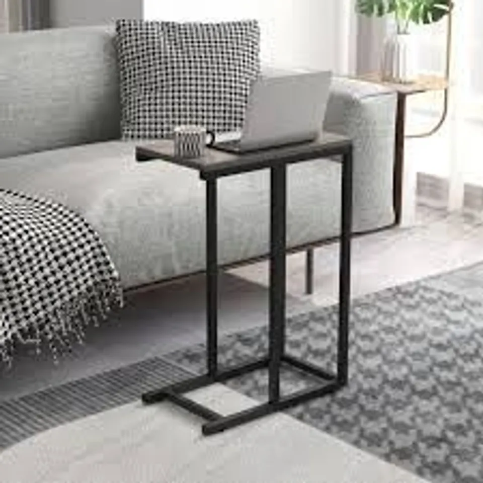 BOXED COSTWAY GREY C SHAPED END TABLE