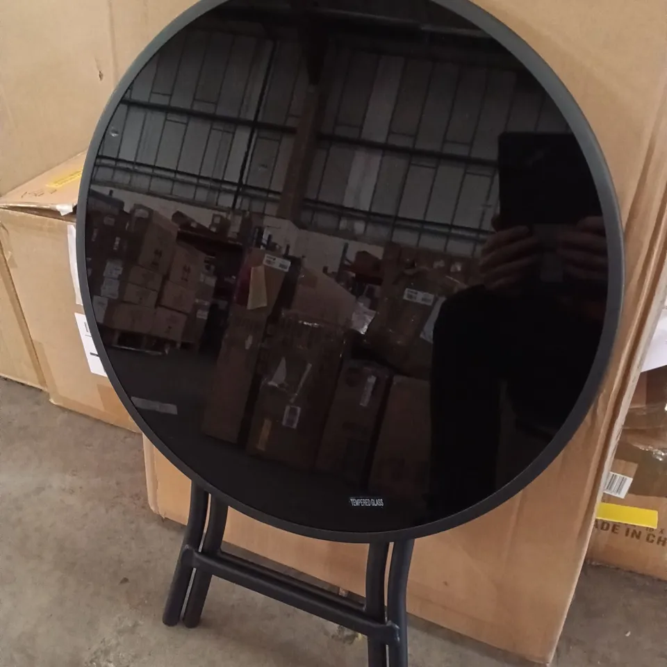 BOXED CIRCULAR FOLDING TABLE - BLACK (1 BOX)