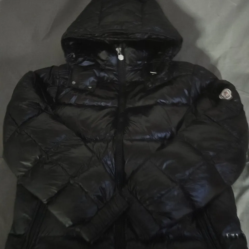 MONCLER BLACK QUILTED DOWN JACKET WITH HOOD - SIZE UNSPECIFIED
