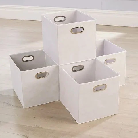 BAGGED 17 STORIES BIN - SET OF 4, WHITE (1 ITEM)