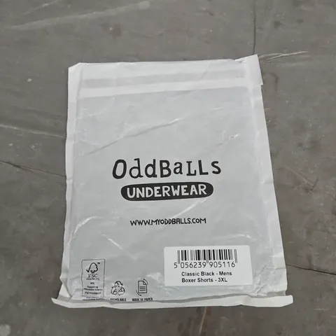 ODDBALLS MEN'S BOXER SHORTS – CLASSIC BLACK – SIZE 3XL