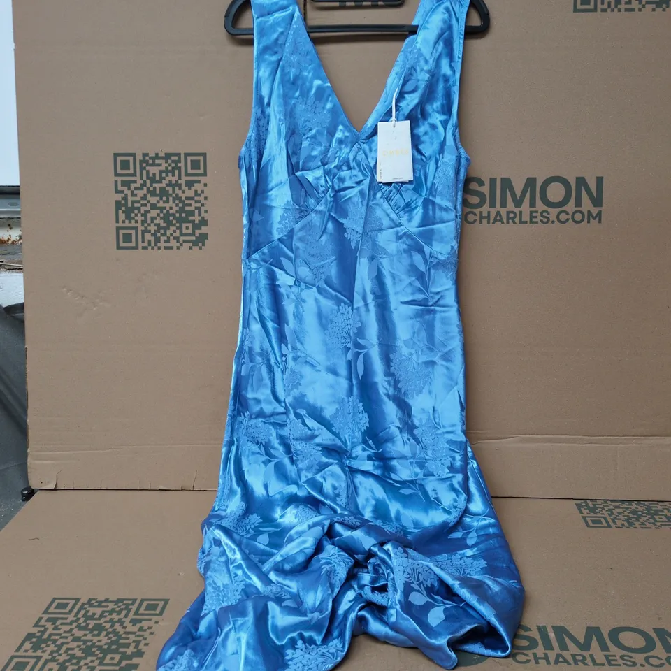 OMNES IRIS JACQUARD DRESS IN BLUE - SIZE 16