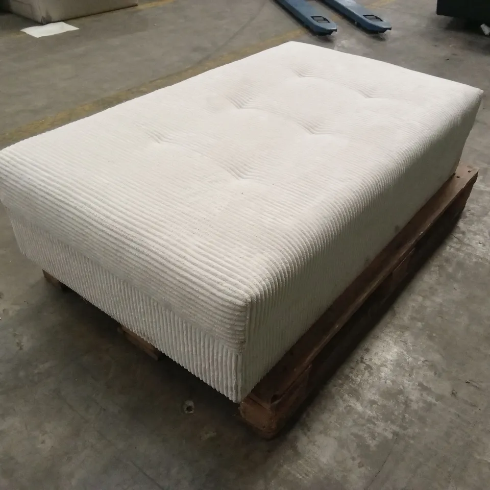 RUNE FABRIC CORD FOOTSTOOL - NATURAL