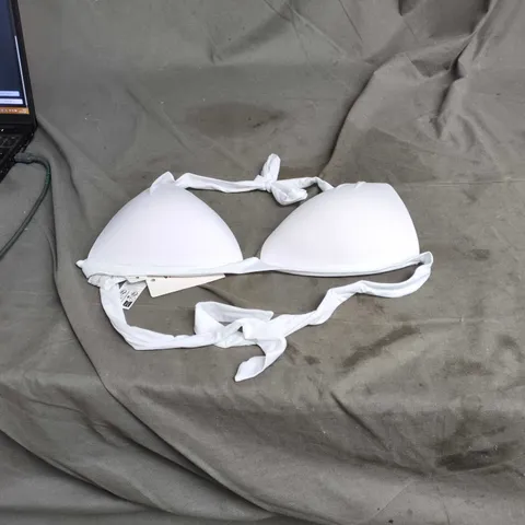 CALZEDONIA GISELLE WHITE SWIMWEAR BIKINI TOP WITH TIE STRAPS – UK 38 (EU 40)