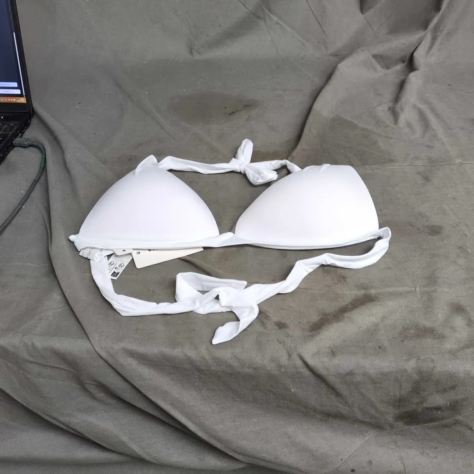CALZEDONIA GISELLE WHITE SWIMWEAR BIKINI TOP WITH TIE STRAPS – UK 38 (EU 40)