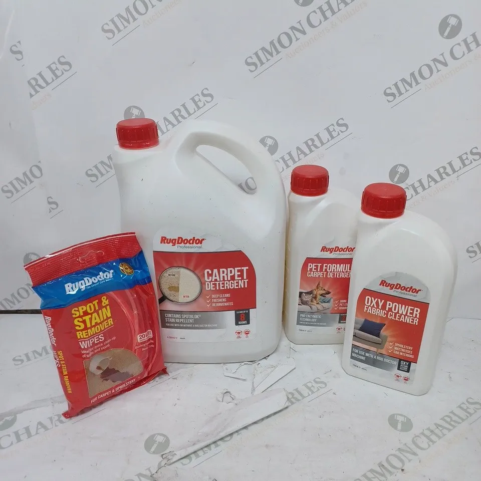 RUG DOCTOR CARPET AND FABRIC CLEANING COLLECTION TO INCLUDE CARPET, PET FORMULA, OXY POWER ETC 
