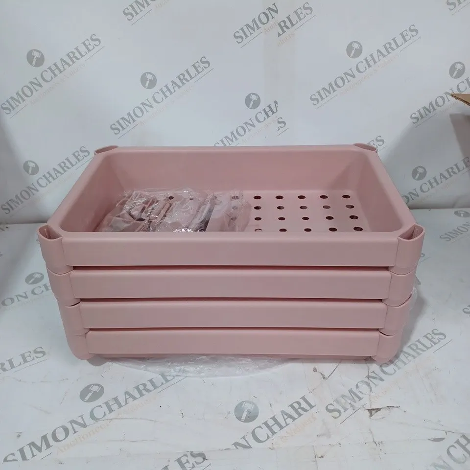BOXED PLASTIC COLLAPSIBLE RECTANGULAR SHELVING UNIT 