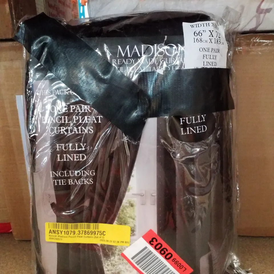 NORUSH MADISON PENCIL PLEAT CURTAINS (SET OF 2)