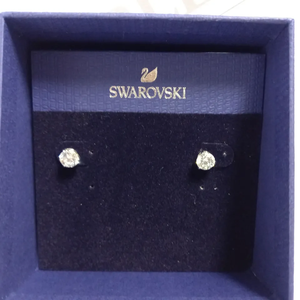 PAIR OF SWAROVSKI SILVER STUD EARRINGS WITH STONES