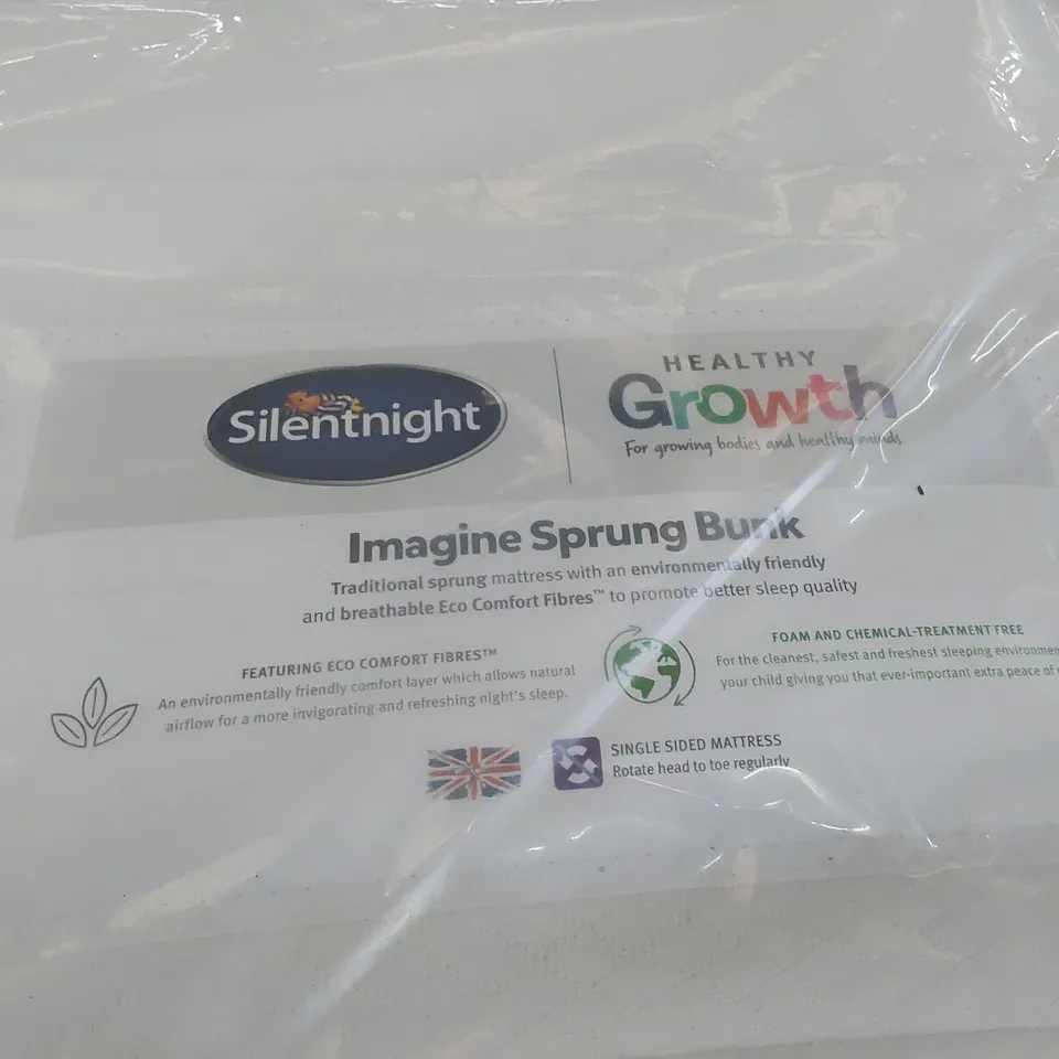 BAGGED SILENTNIGHT HEALTHY GROWTH IMAGINE SPRUNG BUNK 2'6" MATTRESS 