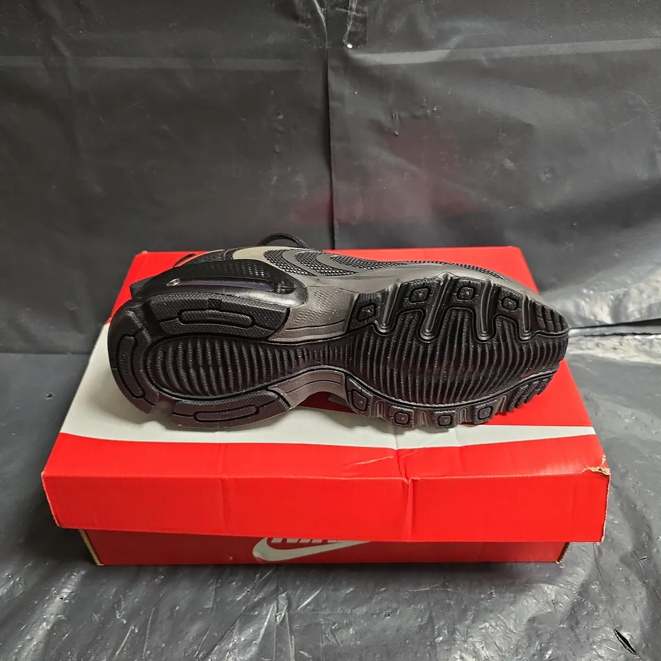 NIKE AIR MAX FIRE (GS) KIDS' SNEAKERS – BLACK/GREY WITH ORANGE ACCENTS – UK 3