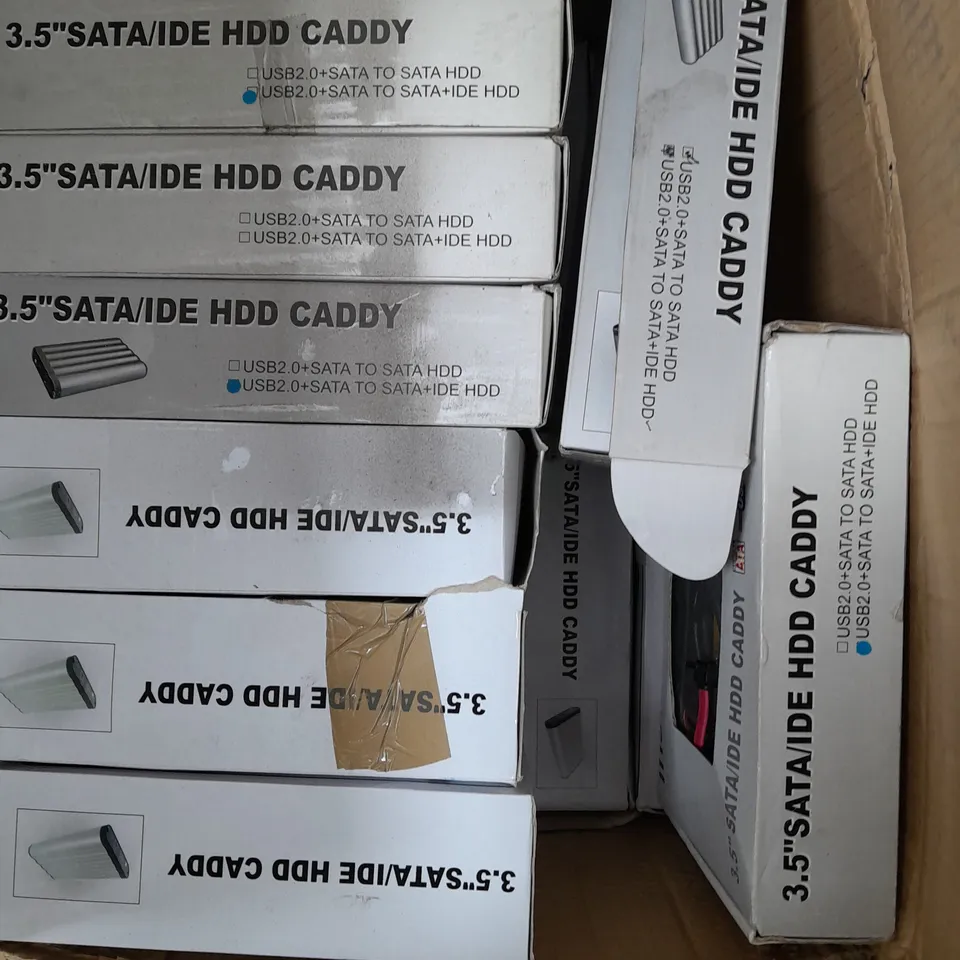 APPROXIMATELY 10 BOXED DYNAMODE 3.5" SATA/IDE HARD DISK ENCLOSURES